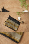 Maya Semi-Silk Silver Checks Double Border Saree