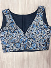 Hemanika- Black /Blue Blouse (Sleeveless)