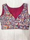 Hemanika- Maroon /Blue Blouse (Sleeveless)