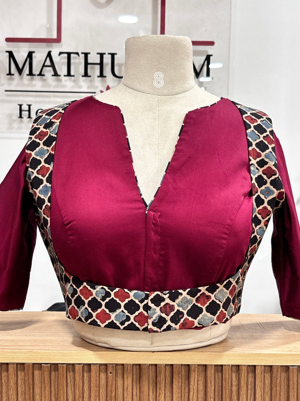 Urvi- Maroon/Black Koti Blouse