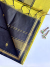 Maheshwari - Green/Black Maheshwari Silk- Cotton Saree
