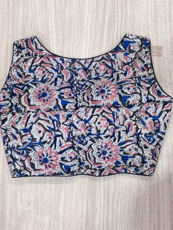 Hemanika- Black /Pink Blouse (Sleeveless)