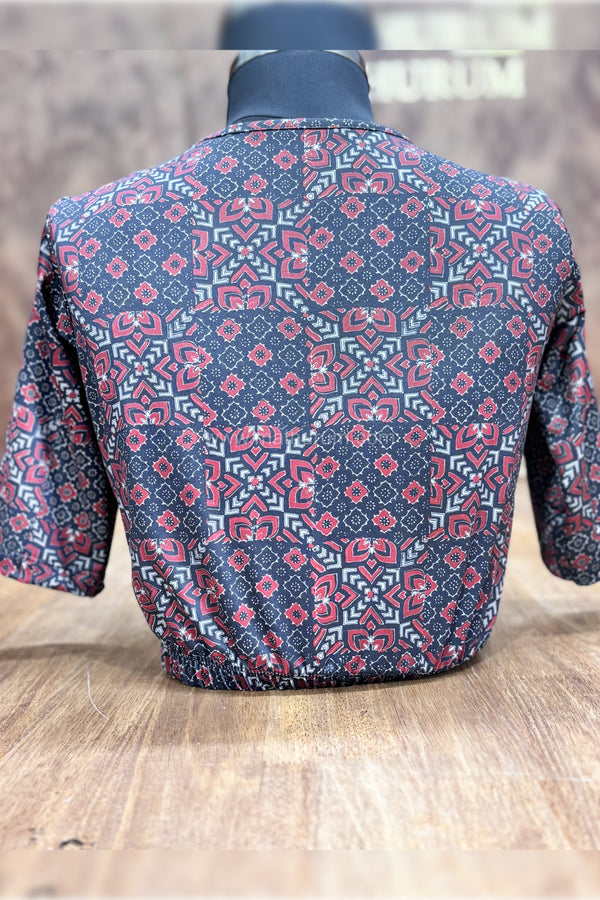 Bella - Navy Blue Stretchable Blouse