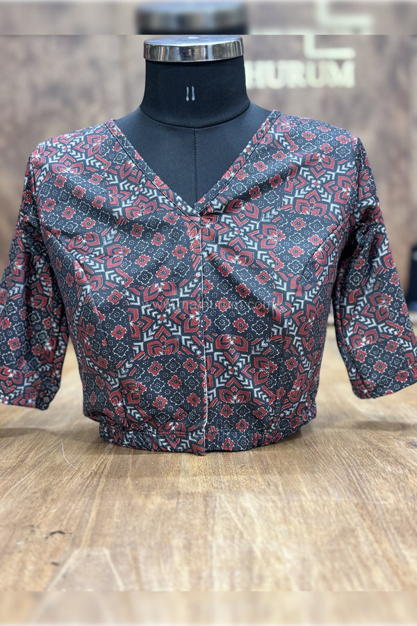 Bella - Navy Blue Stretchable Blouse