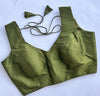 Rang- Mehendi Green Blouse (Attachable Sleeves)