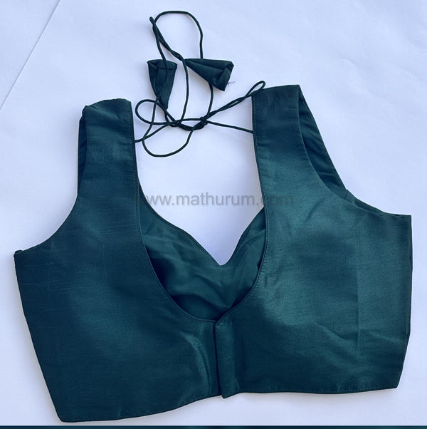 Rang- Dark Green Blouse (Attachable Sleeves)