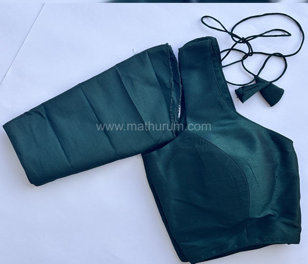 Rang- Dark Green Blouse (Attachable Sleeves)