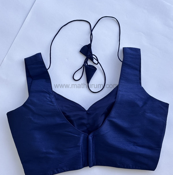 Rang- Navy Blue Blouse (Attachable Sleeves)