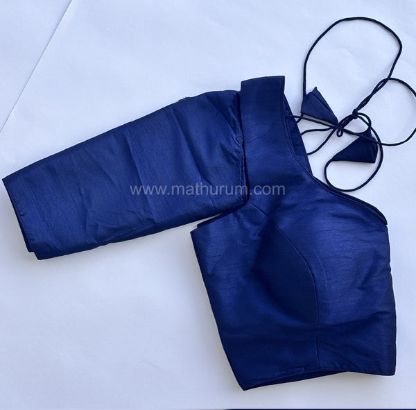 Rang- Navy Blue Blouse (Attachable Sleeves)