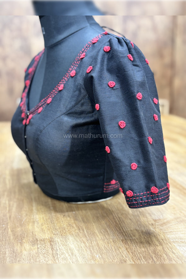 Roja - Black Embroidery Blouse