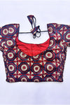 Ziva- Blue/Maroon Strechable Blouse