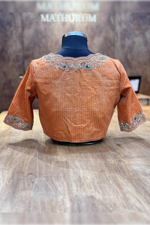 Zivara- Orange Zardosi Blouse
