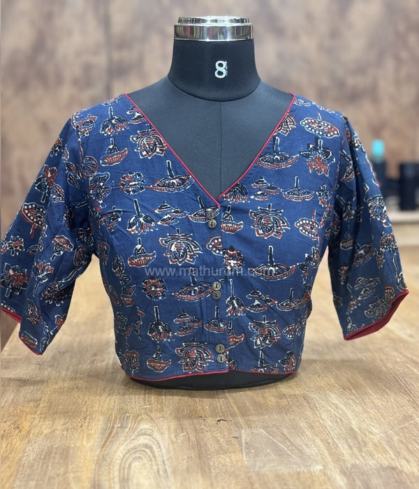 Paruthi Indigo Floral Blouse