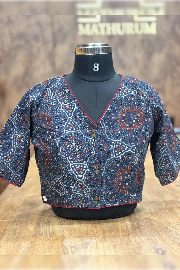 Paruthi Indigo Big Floral Blouse