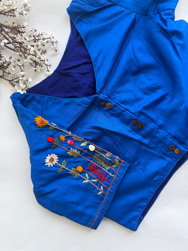 Botanica - Blue Embroidery Blouse