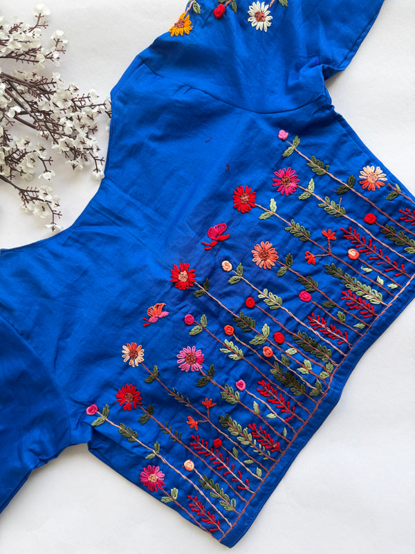 Botanica - Blue Embroidery Blouse