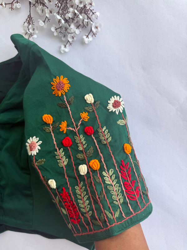 Botanica - Green Embroidery Blouse