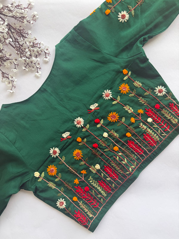 Botanica - Green Embroidery Blouse