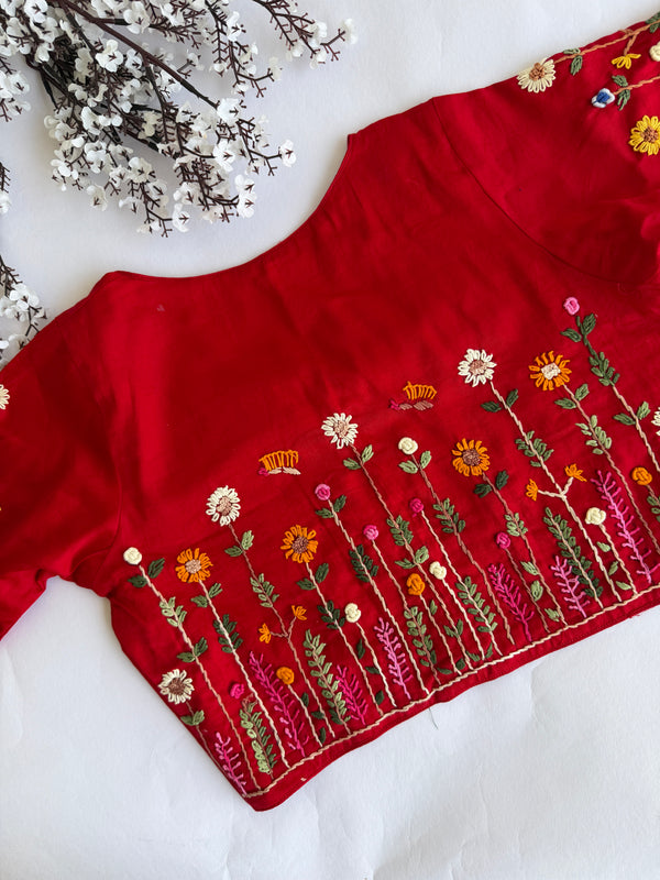 Botanica - Maroon Embroidery Blouse