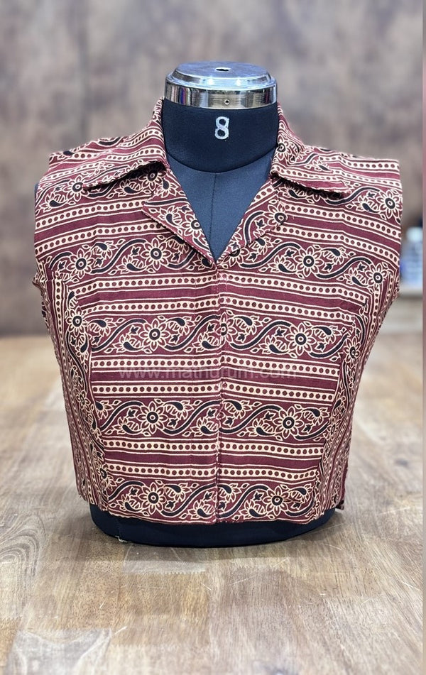 The Thari Edit- Maroon Blouse (Attachable Sleeves)