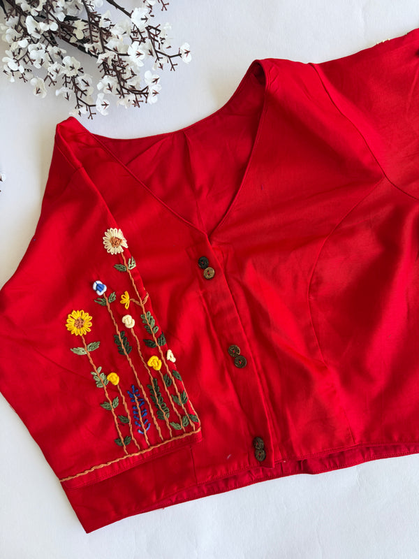 Botanica - Maroon Embroidery Blouse