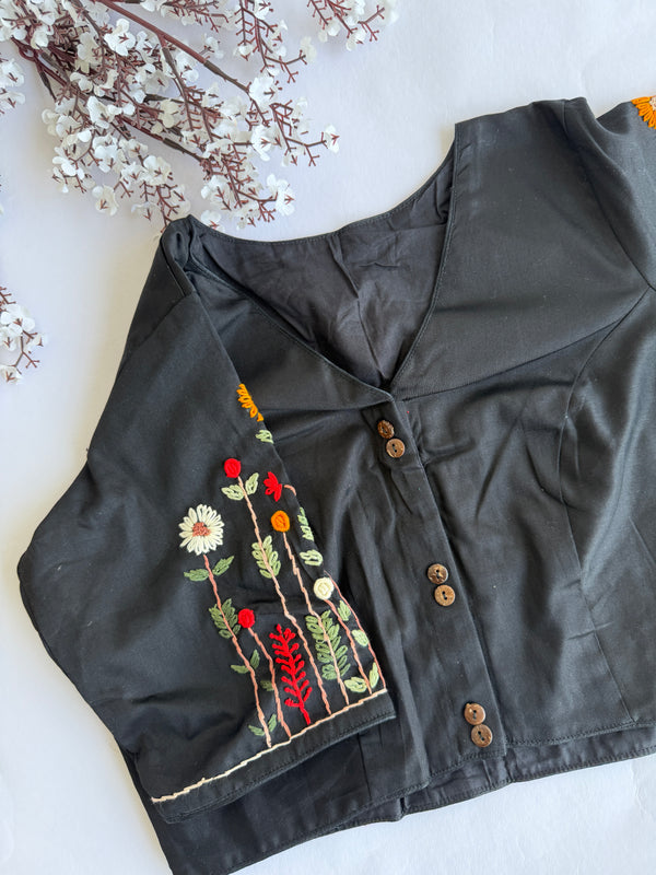 Botanica - Black Embroidery Blouse
