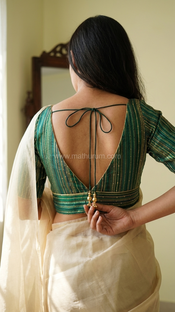 Suhani - Green blouse (Elbow Sleeve)