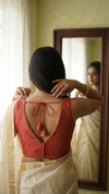 Tanira- Red Blouse (Attachable Sleeves)