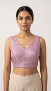 Tanira- Lilac Blouse (Attachable Sleeves)