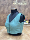 Kiara - Sage Green Blouse (Attachable Sleeves)