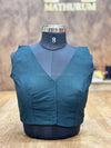 Kiara - Bottle Green Blouse (Attachable Sleeves)