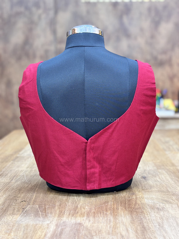 Tiara - Maroon Blouse (Attachable Sleeves)
