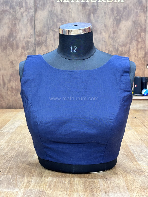 Tiara - Navy Blue Blouse (Attachable Sleeves)
