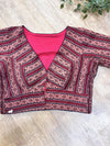 Daily Flex- Maroon Floral Stripes Strechable Blouse