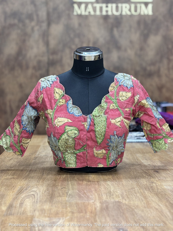 RAAS- Pink Penkalamkari Zardosi Blouse
