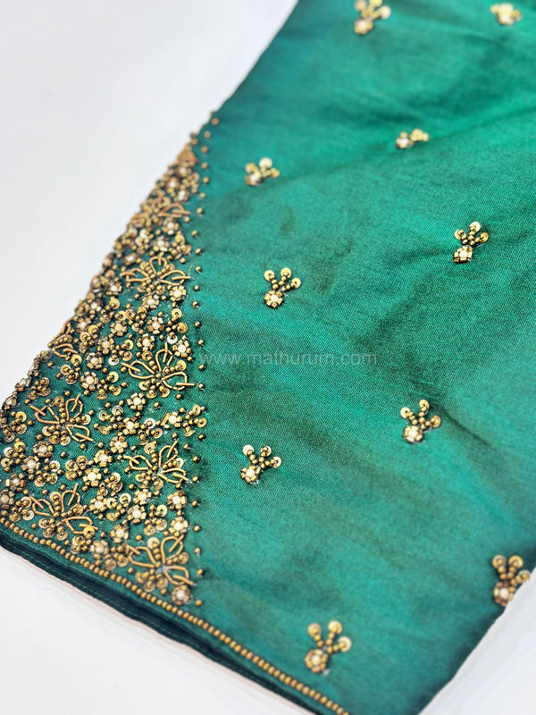 Handwork- Green Blouse Pattern 3