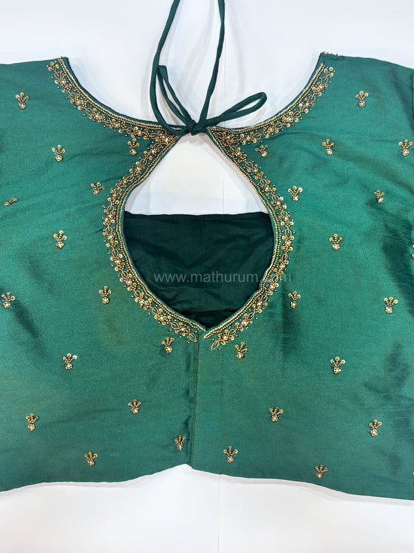 Handwork- Green Blouse Pattern 3