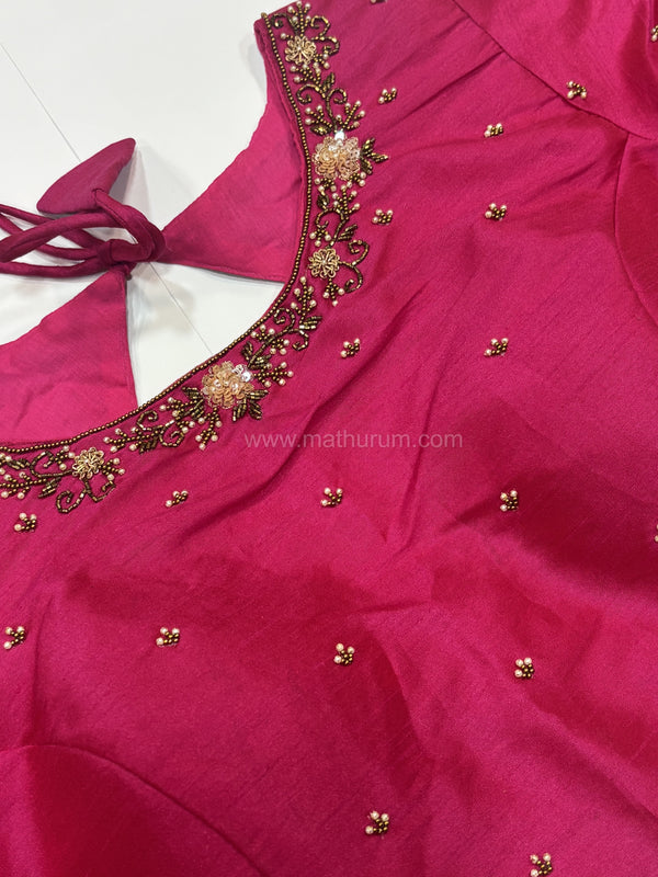 Handwork- Pink Blouse Pattern 1