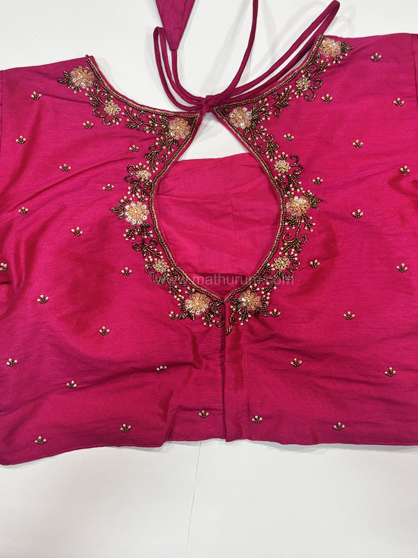 Handwork- Pink Blouse Pattern 1