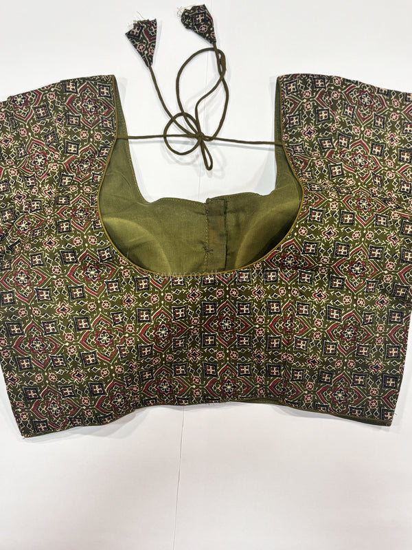 Cotton Mehendi Green Blouse