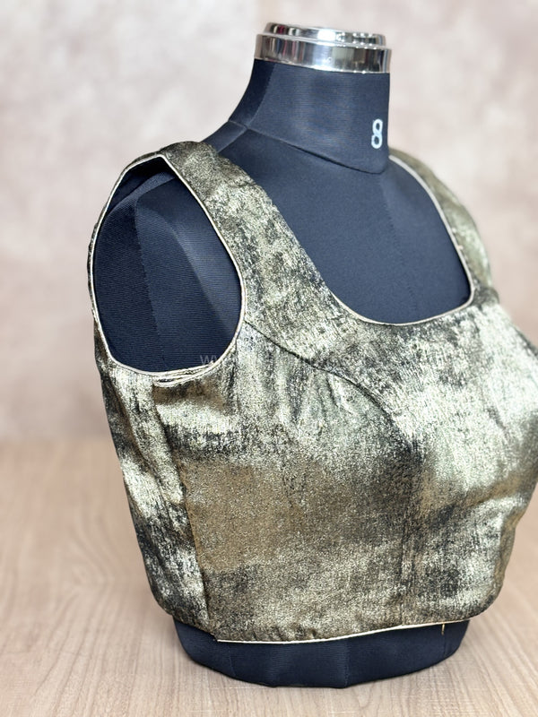 Glow Getter- Black Gold Blouse (Attachable Sleeves)