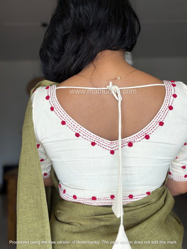 Roja - Off-White Embroidery Blouse