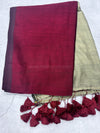 Kaarigai- Modal Cotton Maroon/ Rasagulla Saree