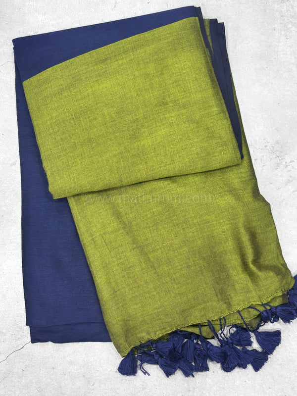 Kaarigai- Modal Cotton Blue/ Green Saree