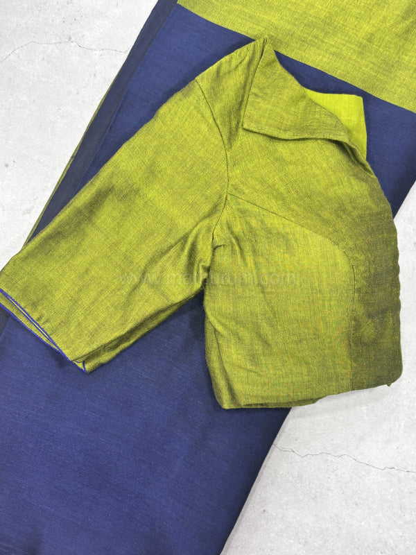Kaarigai- Modal Cotton Blue/ Green Saree