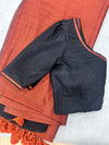 Kaarigai- Modal Cotton Rust/Black Saree