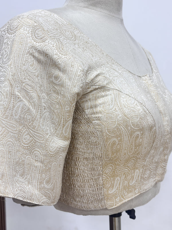 Diva- Banarasi Off-White Strechable Blouse