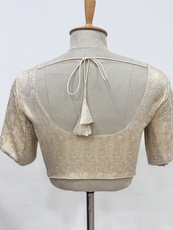 Diva- Banarasi Off-White Strechable Blouse