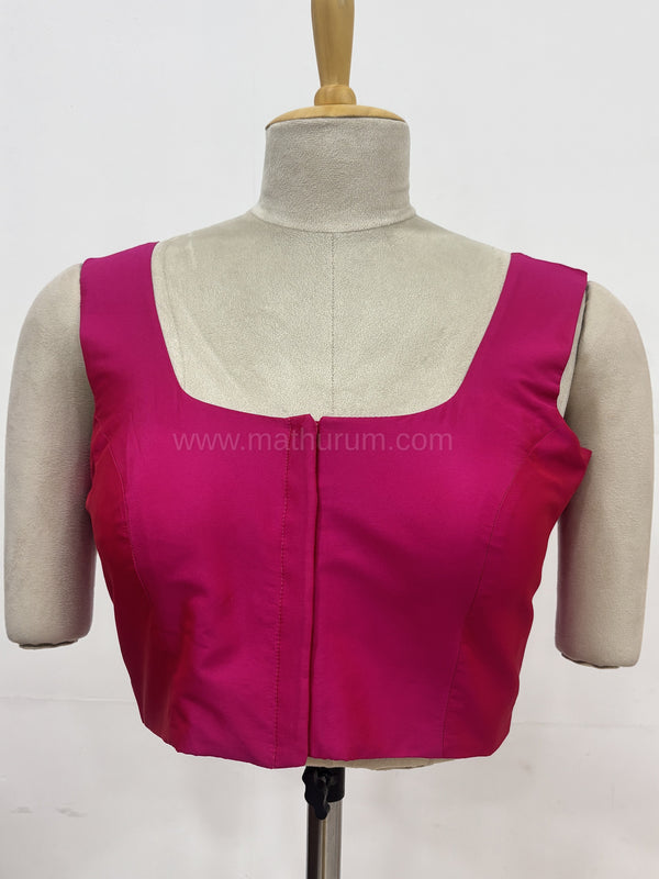 Sakki-Dark Pink Blouse (Attachable Sleeves)