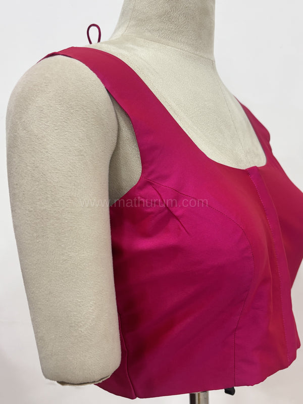 Sakki-Dark Pink Blouse (Attachable Sleeves)